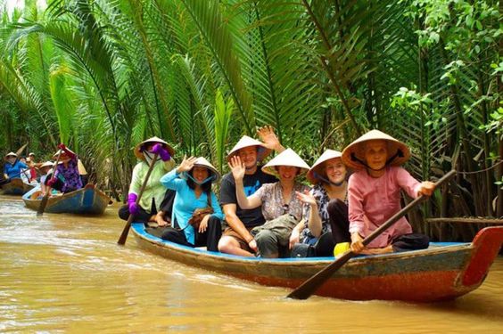 Go on a boat tour around the Mekong Delta